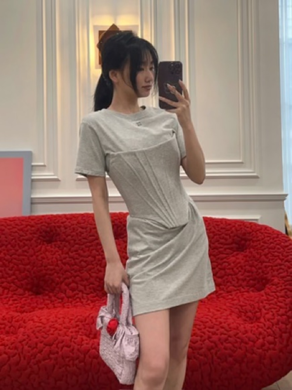 giuseppe di morabito grey corset dress XS like new